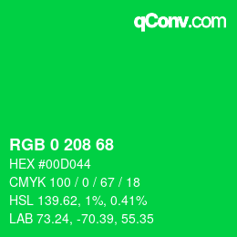 Color code: RGB 0 208 68 | qconv.com