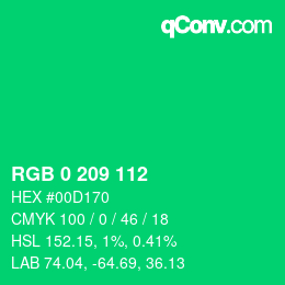 颜色代码: RGB 0 209 112 | qconv.com