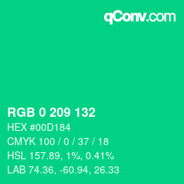 Color code: RGB 0 209 132 | qconv.com