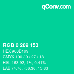 Color code: RGB 0 209 153 | qconv.com