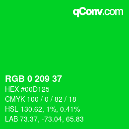 カラーコード: RGB 0 209 37 | qconv.com