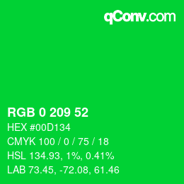 Color code: RGB 0 209 52 | qconv.com