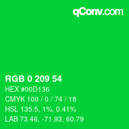 Color code: RGB 0 209 54 | qconv.com