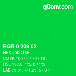 カラーコード: RGB 0 209 62 | qconv.com