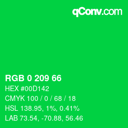 Color code: RGB 0 209 66 | qconv.com