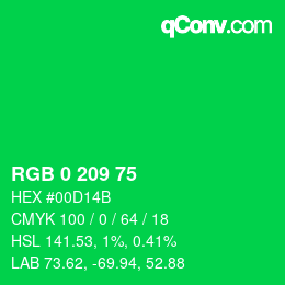 颜色代码: RGB 0 209 75 | qconv.com