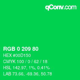 Color code: RGB 0 209 80 | qconv.com