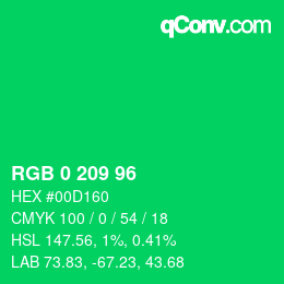 Color code: RGB 0 209 96 | qconv.com