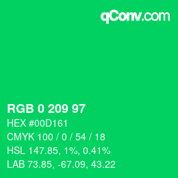 Color code: RGB 0 209 97 | qconv.com