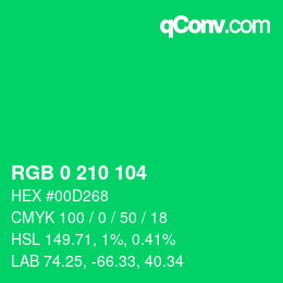 Color code: RGB 0 210 104 | qconv.com