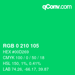 Color code: RGB 0 210 105 | qconv.com