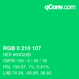 Color code: RGB 0 210 107 | qconv.com