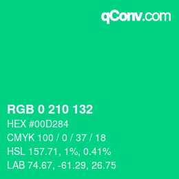 Color code: RGB 0 210 132 | qconv.com