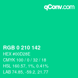 Color code: RGB 0 210 142 | qconv.com