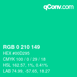 Color code: RGB 0 210 149 | qconv.com