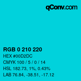 Color code: RGB 0 210 220 | qconv.com
