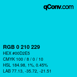 Color code: RGB 0 210 229 | qconv.com