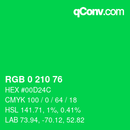 Color code: RGB 0 210 76 | qconv.com