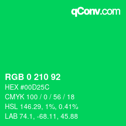 Color code: RGB 0 210 92 | qconv.com