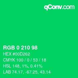 Color code: RGB 0 210 98 | qconv.com