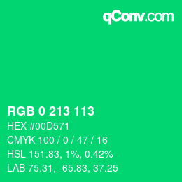 Color code: RGB 0 213 113 | qconv.com