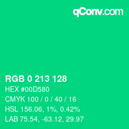 Color code: RGB 0 213 128 | qconv.com