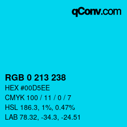 Color code: RGB 0 213 238 | qconv.com