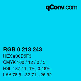 Color code: RGB 0 213 243 | qconv.com