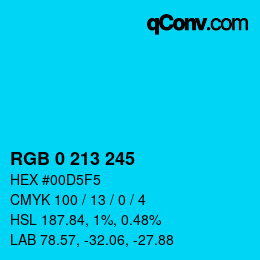 颜色代码: RGB 0 213 245 | qconv.com