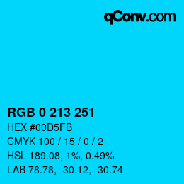 Color code: RGB 0 213 251 | qconv.com