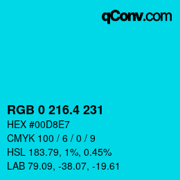 カラーコード: RGB 0 216.4 231 | qconv.com
