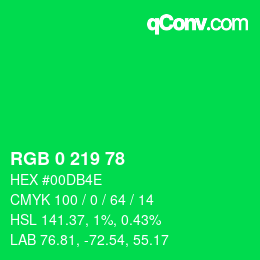 Color code: RGB 0 219 78 | qconv.com