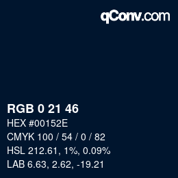 Code couleur: RGB 0 21 46 | qconv.com