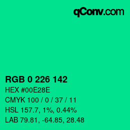Color code: RGB 0 226 142 | qconv.com