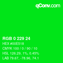Color code: RGB 0 229 24 | qconv.com