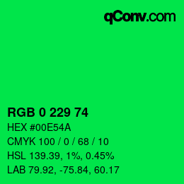 Código de color: RGB 0 229 74 | qconv.com