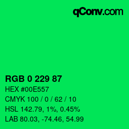 Color code: RGB 0 229 87 | qconv.com