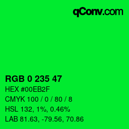 Color code: RGB 0 235 47 | qconv.com