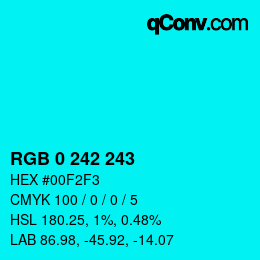Color code: RGB 0 242 243 | qconv.com