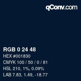 颜色代码: RGB 0 24 48 | qconv.com