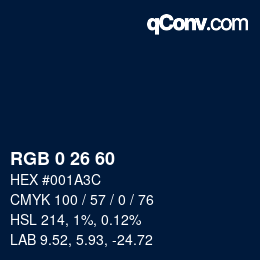 カラーコード: RGB 0 26 60 | qconv.com