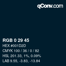 Color code: RGB 0 29 45 | qconv.com