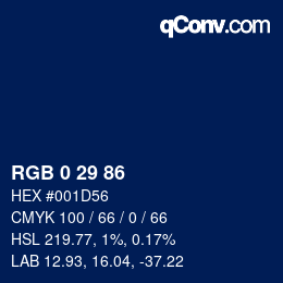 Color code: RGB 0 29 86 | qconv.com