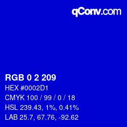 Código de color: RGB 0 2 209 | qconv.com