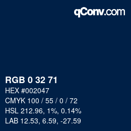 Color code: RGB 0 32 71 | qconv.com
