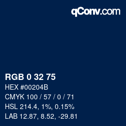 Color code: RGB 0 32 75 | qconv.com