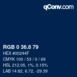 Color code: RGB 0 36.8 79 | qconv.com