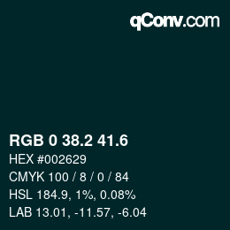 カラーコード: RGB 0 38.2 41.6 | qconv.com