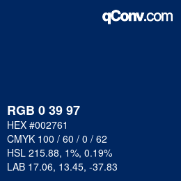 カラーコード: RGB 0 39 97 | qconv.com