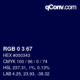 Color code: RGB 0 3 67 | qconv.com